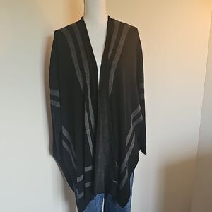 WHBM Black and Gray Ruana